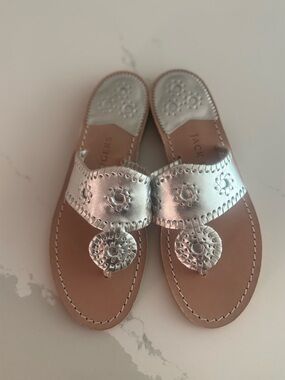 Jack Rogers “Original Jacks” Silver Sandals